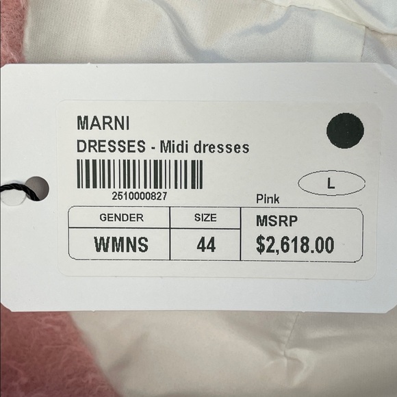 NWT Marni Split Back Hem Below Knee Strapless Dress with Belt Pink Sz 44 - Picture 15 of 16